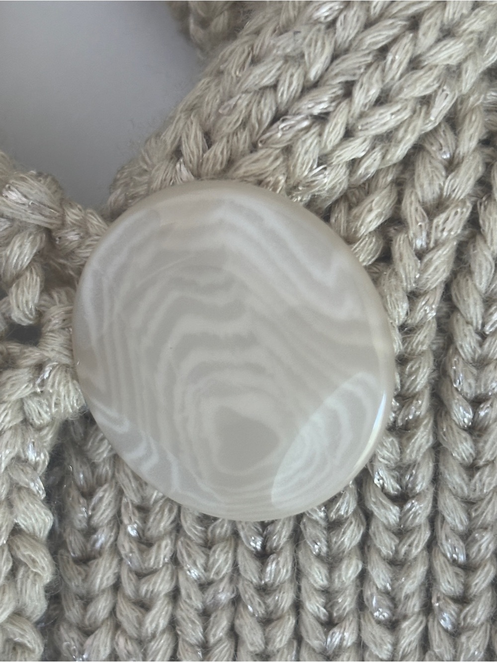 Moth Anthropologie Cream Open Knit Cardigan Crochet Sweater Vest Boho M/L - Picture 7 of 10